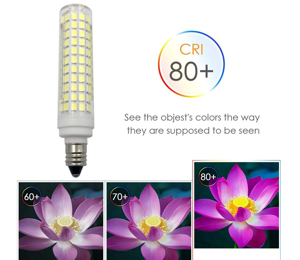 Dimmable E11 LED Bulbs 10W (100W Halogen Equivalent) - 110V Cool White 6000K Corn Light Bulbs with JD T4 E11 Mini Candelabra Base - 136 LED 2835 SMD - 3 Pack - Perfect for Chandeliers, Ceiling Fans & Decorative Lighting