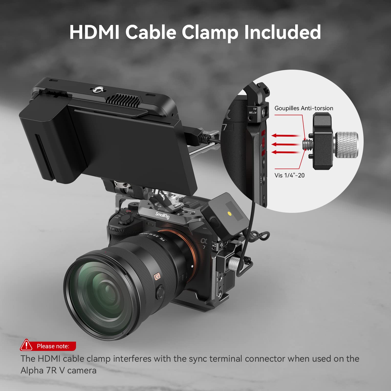 SmallRig 3668 Camera Cage for Sony A7 IV, A7R V & A7S III - Aluminum Alloy Body with Top Handle & HDMI Clamp | Perfect for Vlogging, Film Making & Professional Photography