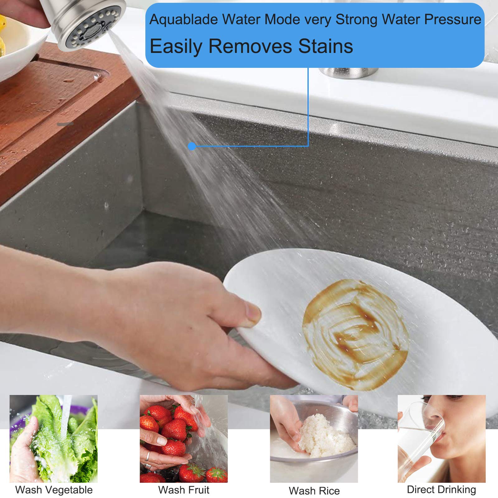 iFealClear Pull Down Kitchen Faucet Spray Head - 3 Spray Modes, Oil Rubbed Bronze Finish, Compatible with Moen Delta Kohler (Includes 15 Adapters) - Perfect for Washing Dishes, Cleaning Sinks & Food Prep