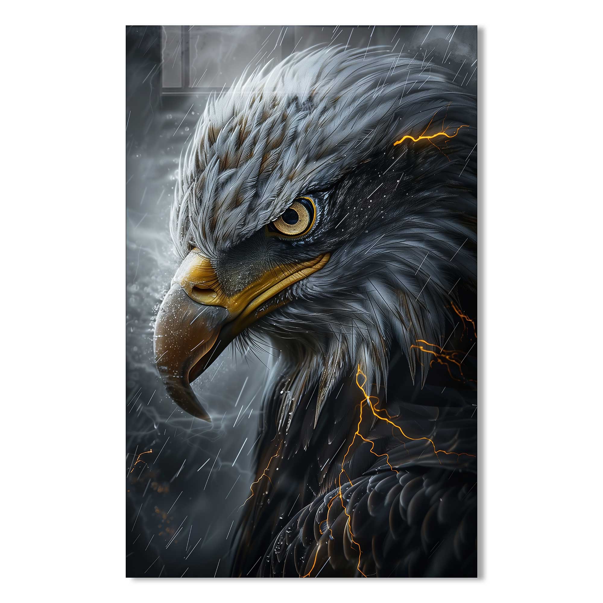 Wild Eagle Tempered Glass Wall Art - Stunning Home Decor for Living Room, Office & Bedroom - Shatterproof & Durable Glass Artwork