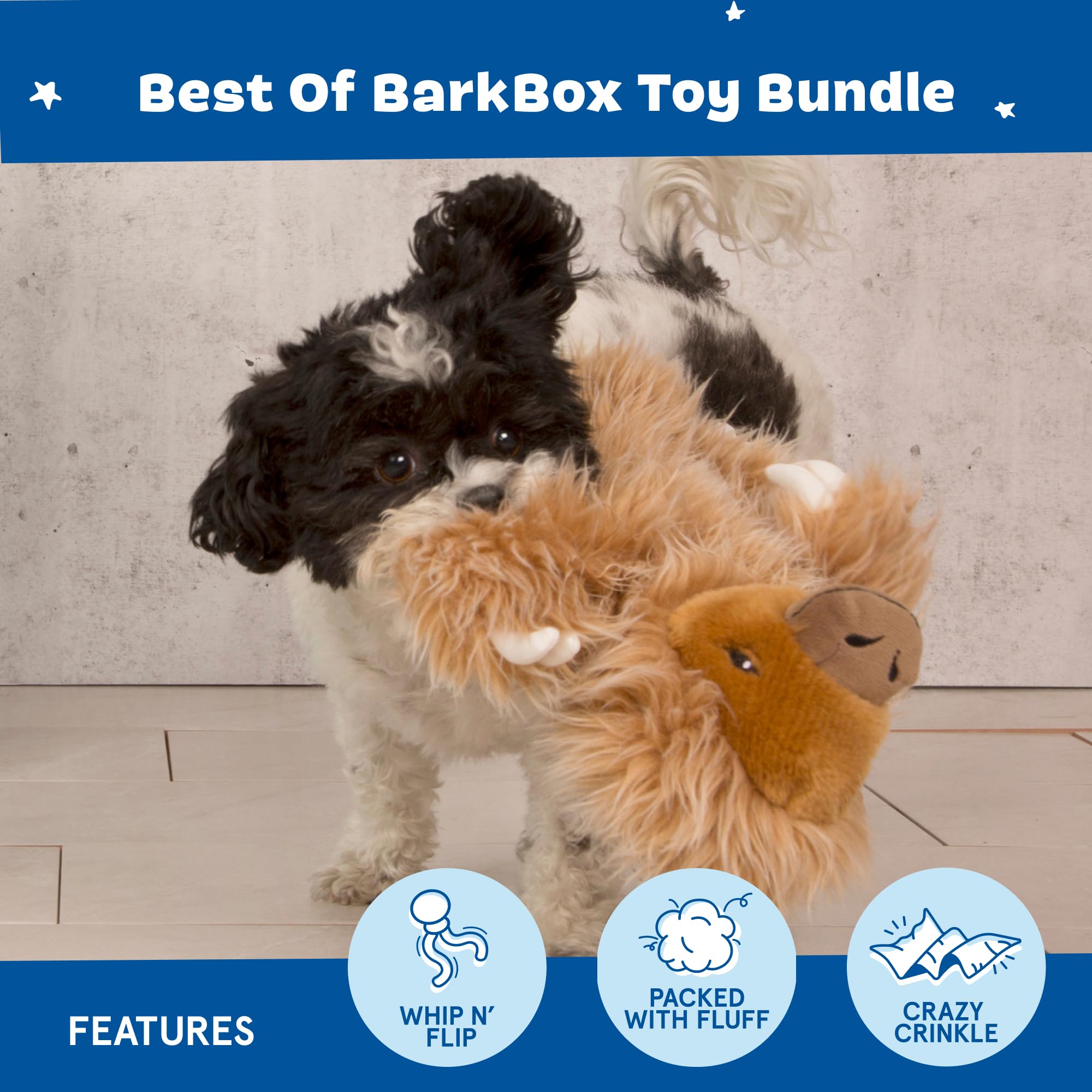 Best of BarkBox Dog Toy Bundle – Squeaky Plush Chew Toys for Medium & Large Dogs – Gordon Sloth, Dingbert Dragon & Ollie Octopus – Perfect for Playtime, Training & Bonding with Your Pet