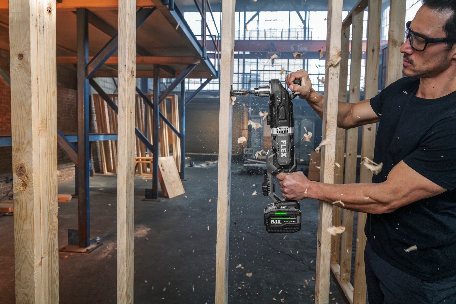 FLEX FX1681 Z 24V Cordless Right Angle Drill - 1/2 Inch Chuck, 2-Speed Gear, Tool Only (Ideal for Tight Spaces, HVAC, Plumbing & Electrical Work)