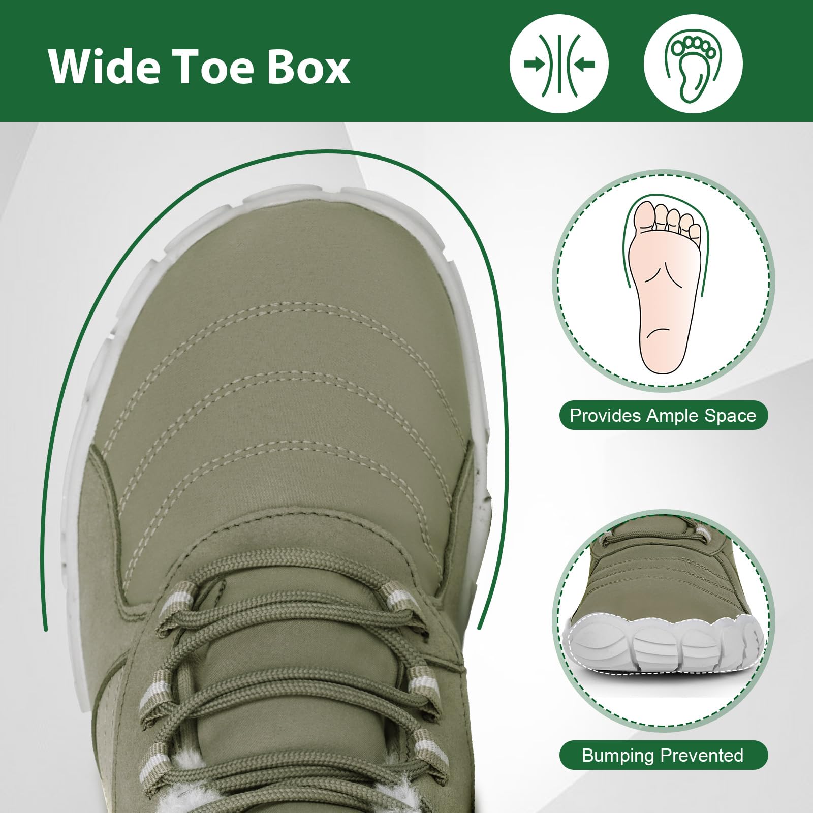 Winter Barefoot Shoes for Women & Men - Waterproof Minimalist Snow Boots with Wide Toe Box & Non-Slip Sole | Hiking, Running & Walking in Cold Weather | Suede Slouchy Sneakers for Outdoor Activities