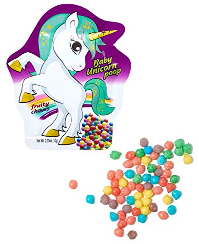 Cartwheel Confections Unicorn Poop Candy - 12 Pack Bulk Fruit Chews for Kids, Birthday Party Favors & Baby Showers | Sweet Unicorn-Themed Snacks for Celebrations & Gift Bags