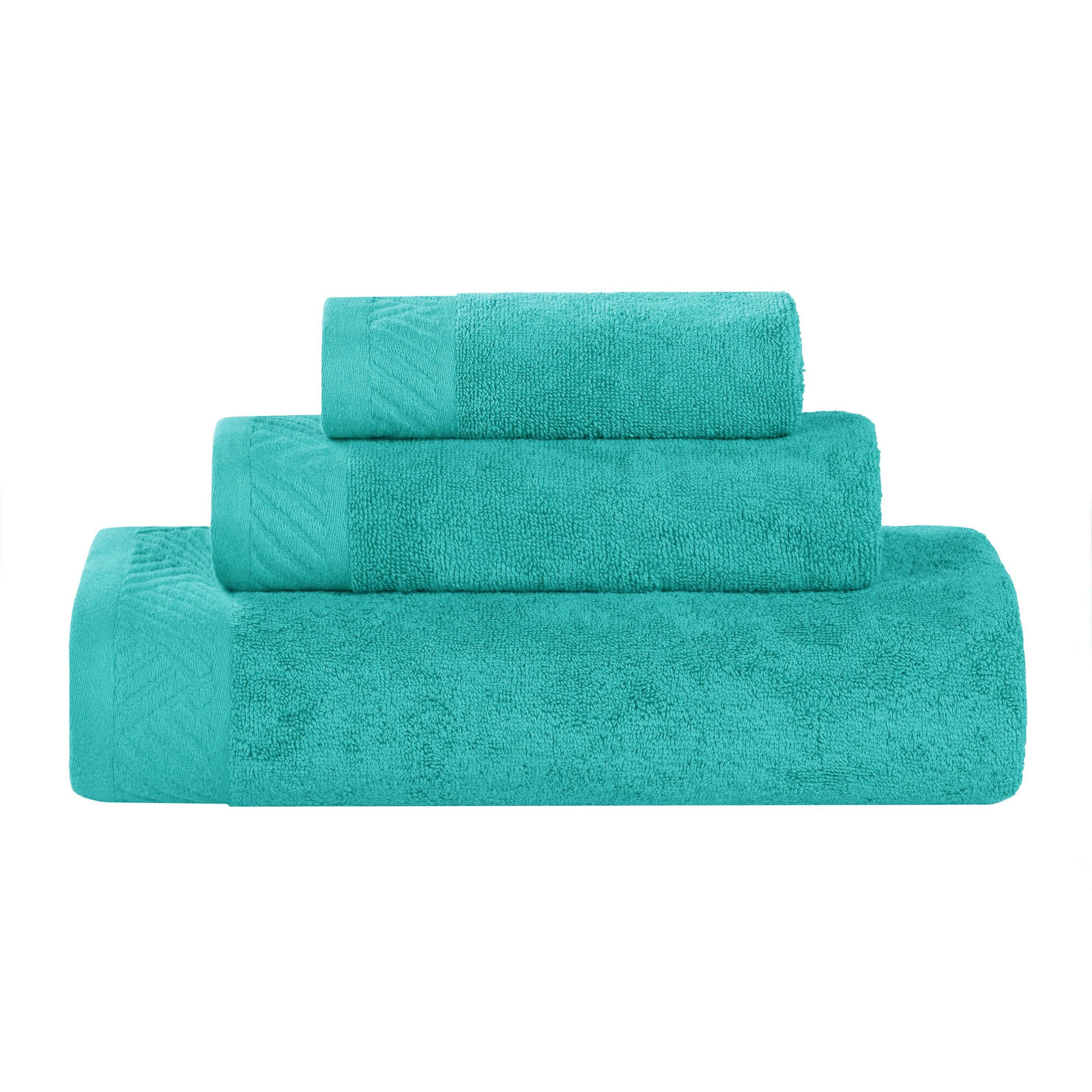Premium Basketweave Egyptian Cotton 3-Piece Towel Set - Ultra Soft & Absorbent Bath, Beach & Gym Towels for Luxury Spa, Pool & Travel Use