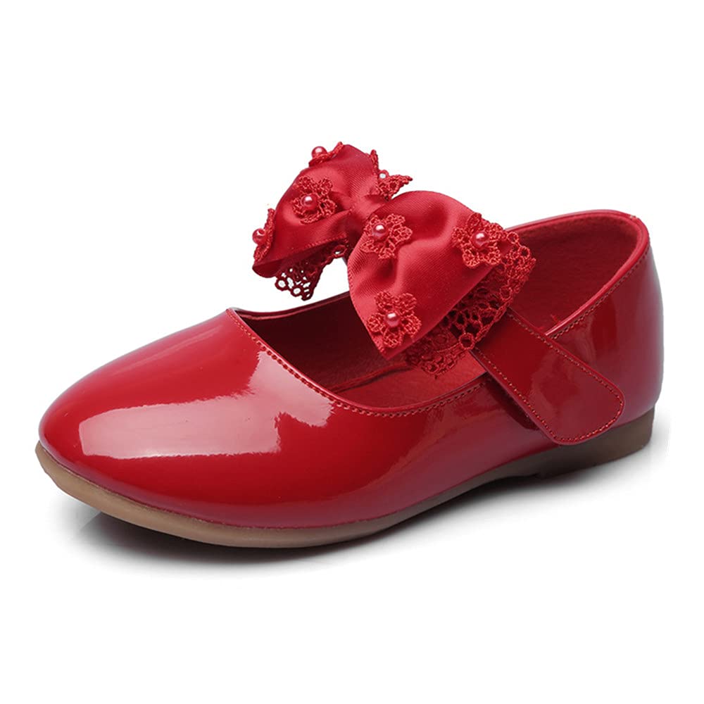Toddler Ballet Flats with Bowknot - Girls Mary Jane Shoes for Party & School