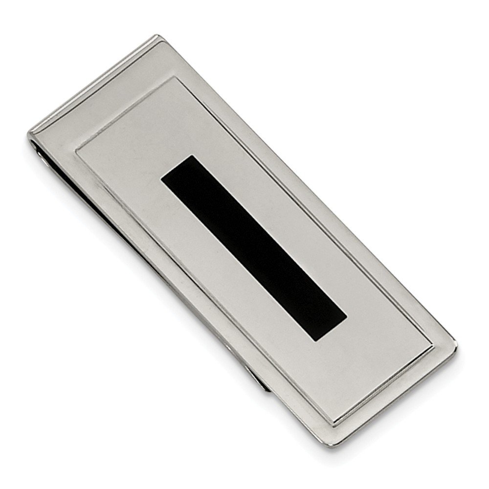 Premium Stainless Steel Men's Bracelet with Enamel Finish - Money Clip & Key Ring Gift Set (8.5