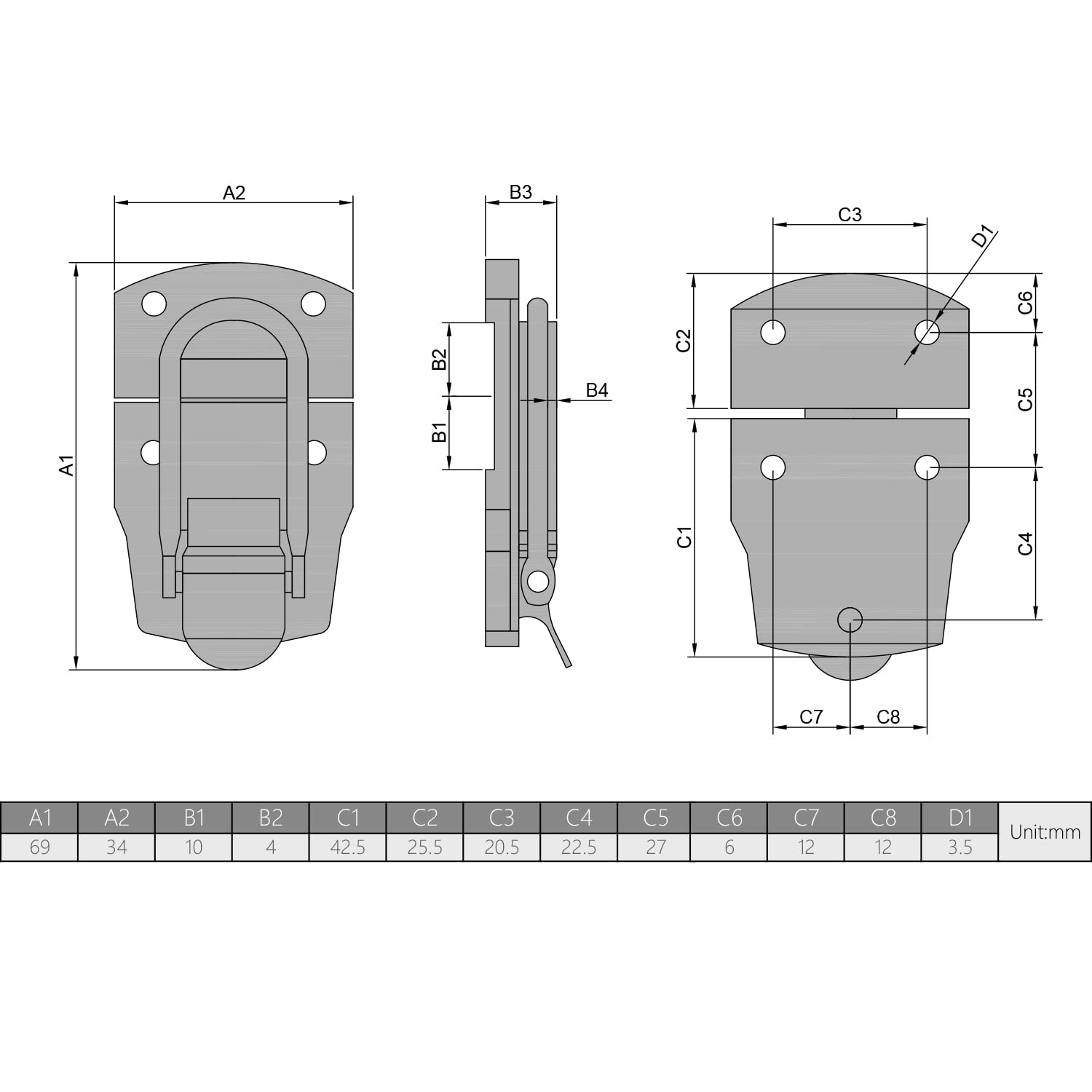 MroMax 4PCS Heavy Duty Toggle Latch Hasp Lock 2.72