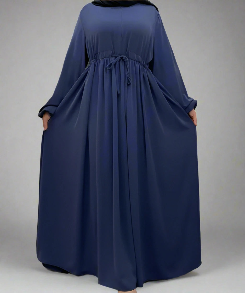 Elegant Solid Color Loose Abaya Dress for Muslim Women - Modest Islamic Clothing for Prayer, Mosque & Daily Wear