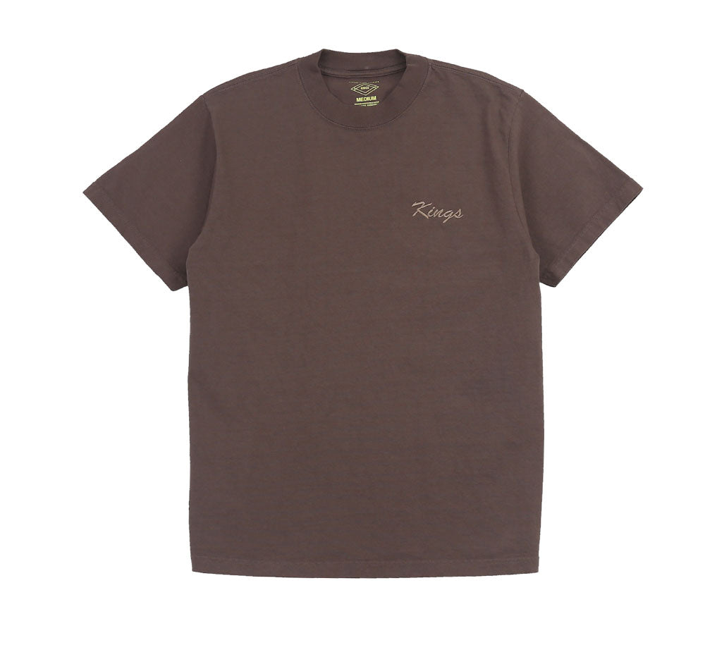 BIG SCRIPT EMBROIDERED HEAVYWEIGHT GARMENT DYED T-SHIRT - Premium Cotton Vintage Style Tee for Men & Women - Perfect for Casual Wear, Street Fashion and Everyday Outfits