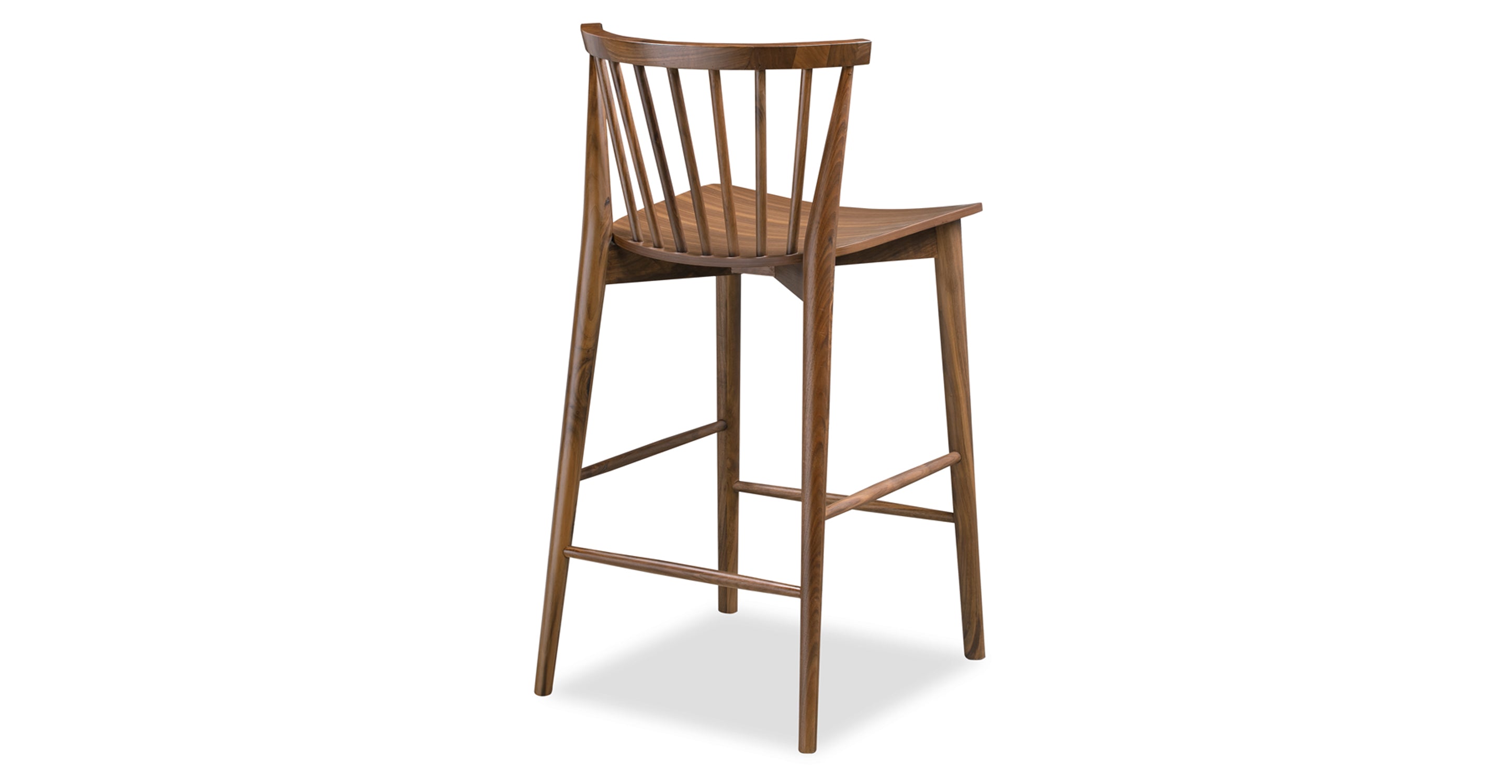 Ligna Wooden Counter Stool - 24 Inch Bar Height Stool with Backrest, Modern Kitchen Island Stool for Dining & Breakfast Nook - Perfect for Home, Cafe, and Restaurant Use