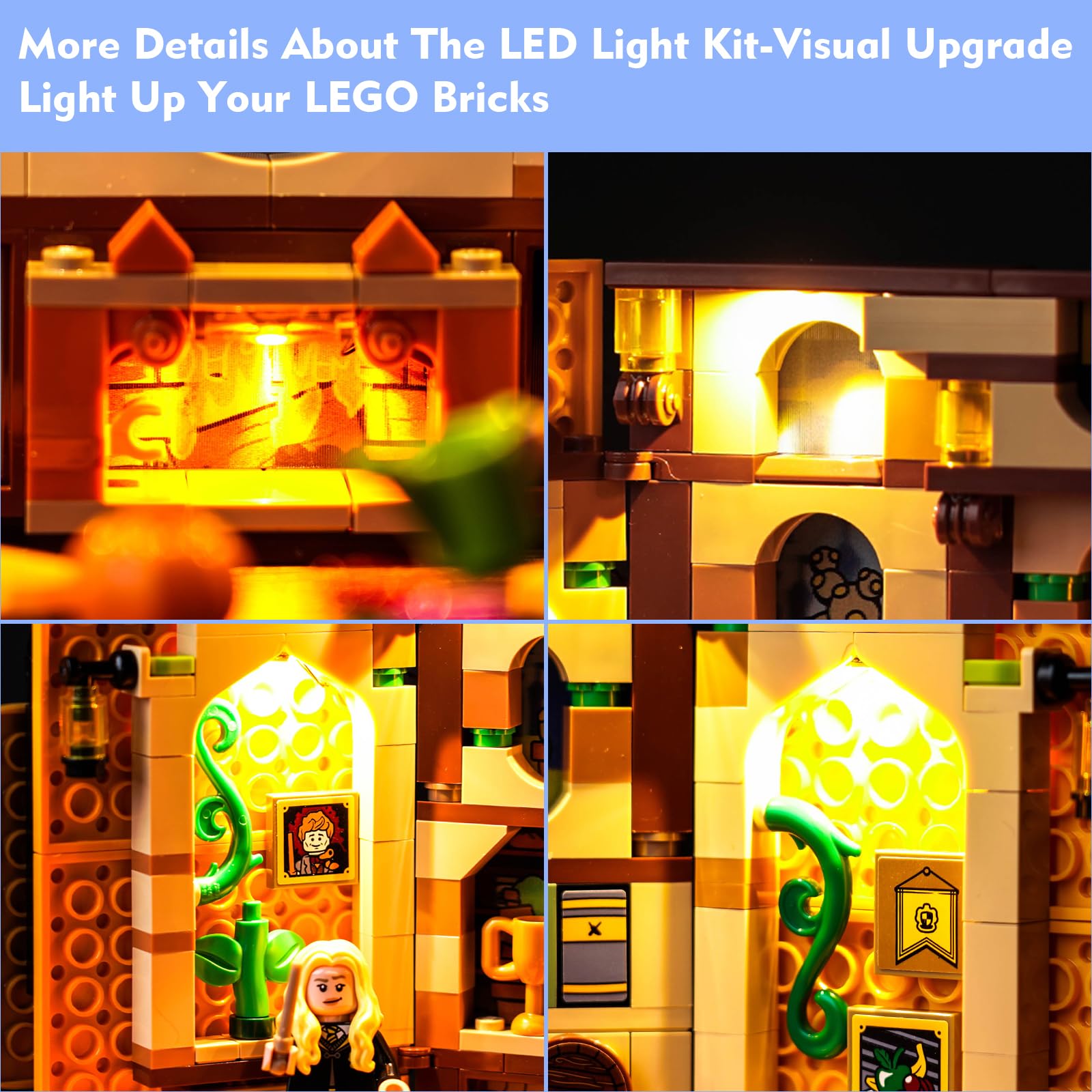 LED Light Kit for Lego Hufflepuff House Banner 76412 - Creative Lighting Set Gift for Lego 76412 Building Set (Lights Only) | Perfect for Harry Potter Fans & Lego Display Enhancement