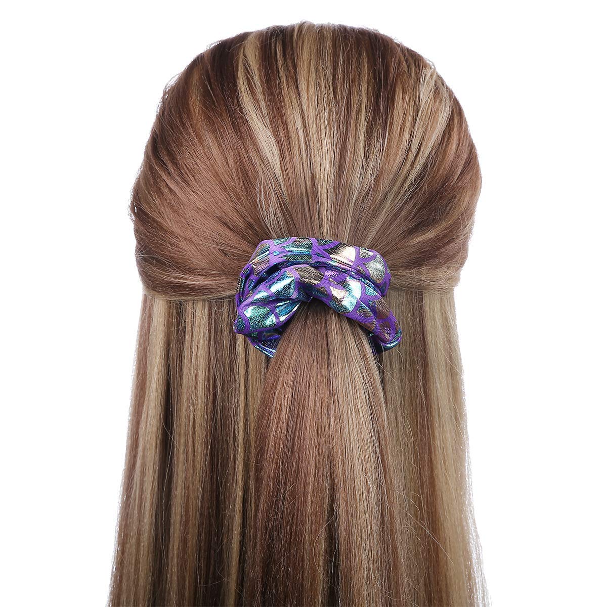 18 PCS Shiny Metallic Hair Scrunchies - Mermaid Scales Hair Ties, Elastic Ponytail Holders for Women & Girls (Perfect for Parties, Weddings, Gifts & Everyday Use)