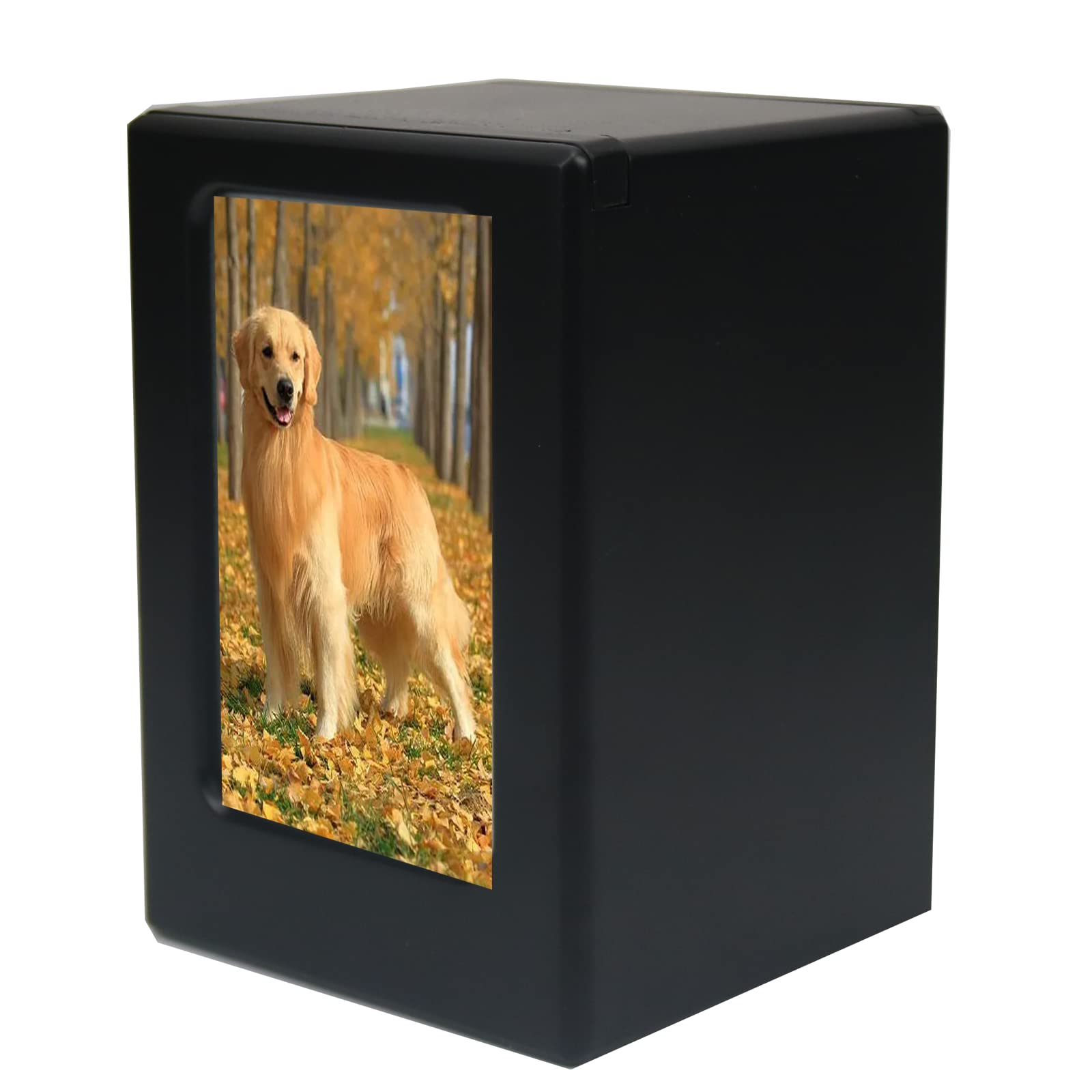 Premium Pet Urn for Ashes - Handcrafted Wooden Memorial Keepsake Box for Dogs & Cats - Pet Cremation Urn for Ashes - Perfect for Home Memorials & Pet Loss Gifts (Black)