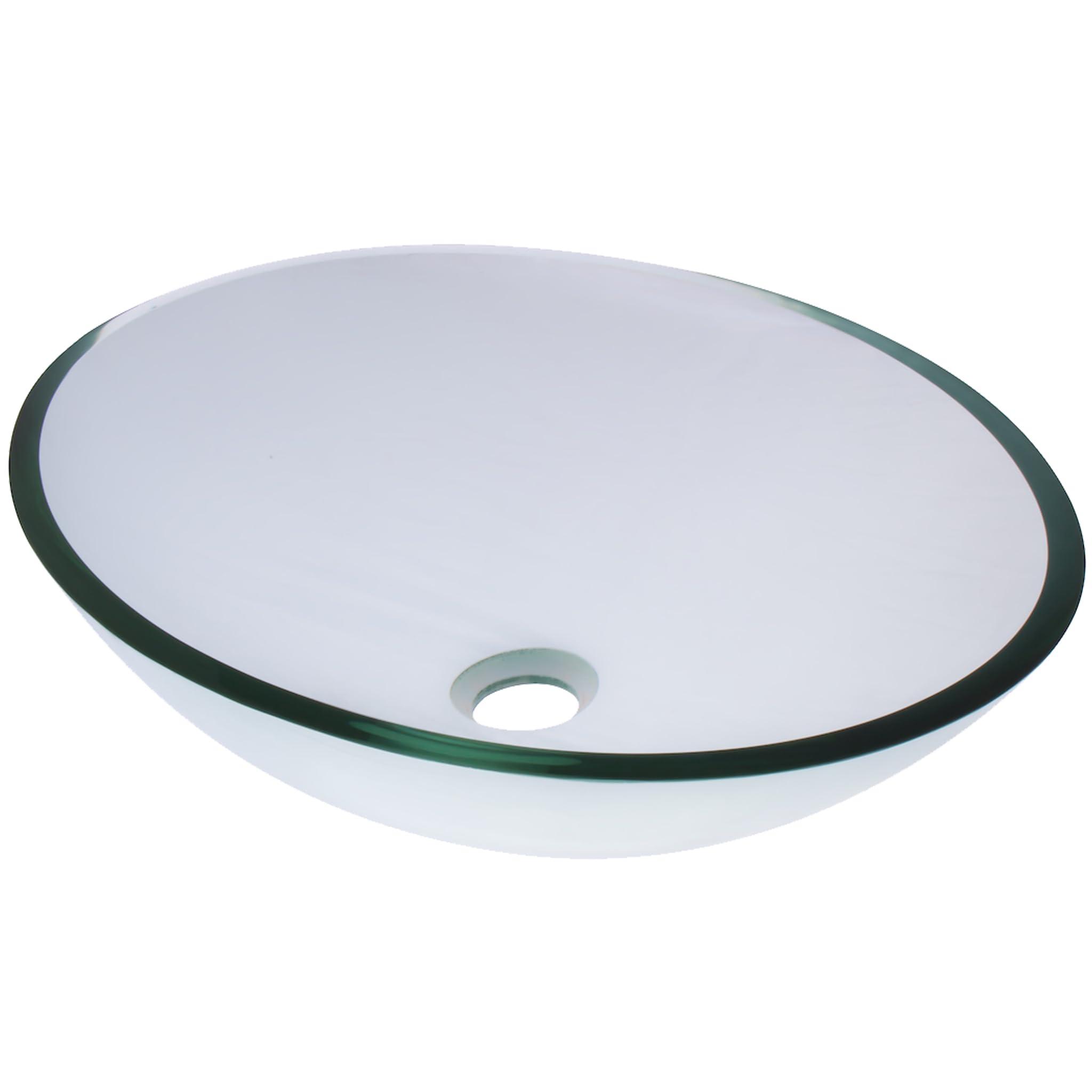 Novatto TIG-8012C Clear Oval Glass Vessel Bathroom Sink - Modern Above Counter Basin for Bathroom Vanity, Powder Room & Luxury Home Decor