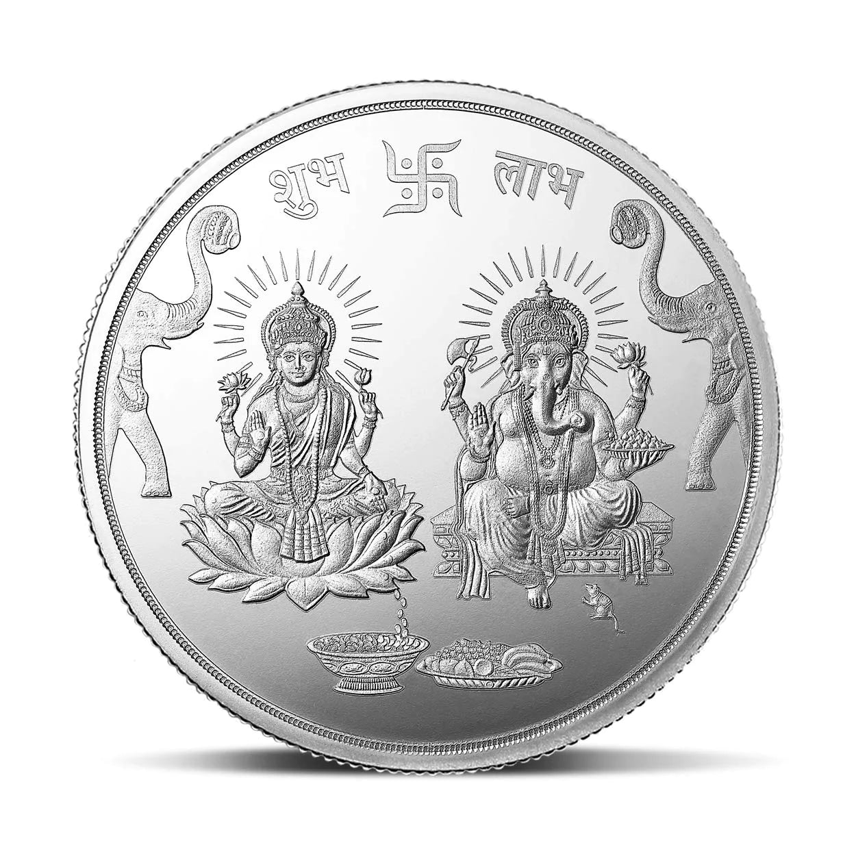 999 MMTC Lakshmi Ganesha Pure Silver Coin (Design 1) - Authentic Indian Divine Collectible - Perfect for Puja, Home Decor & Investment