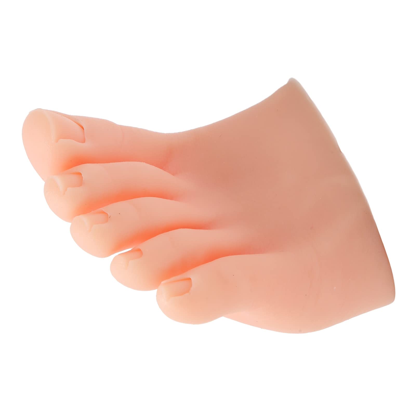Professional Soft Silicone Prosthetic Foot Model for Nail Art Training - Flexible Practice Foot for Manicurists (Left Foot, Light Skin Tone) | Perfect for Salon Practice, Nail Tech School & Home Use