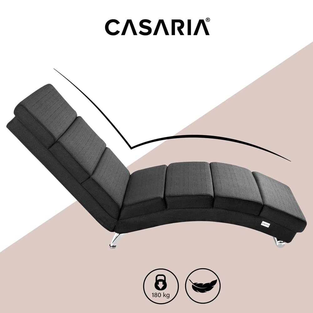 Casaria Méridienne London Chaise Lounge - Modern Relaxation Chair for Living Room, Anthracite Design - Perfect for Home Décor & Cozy Reading Nook