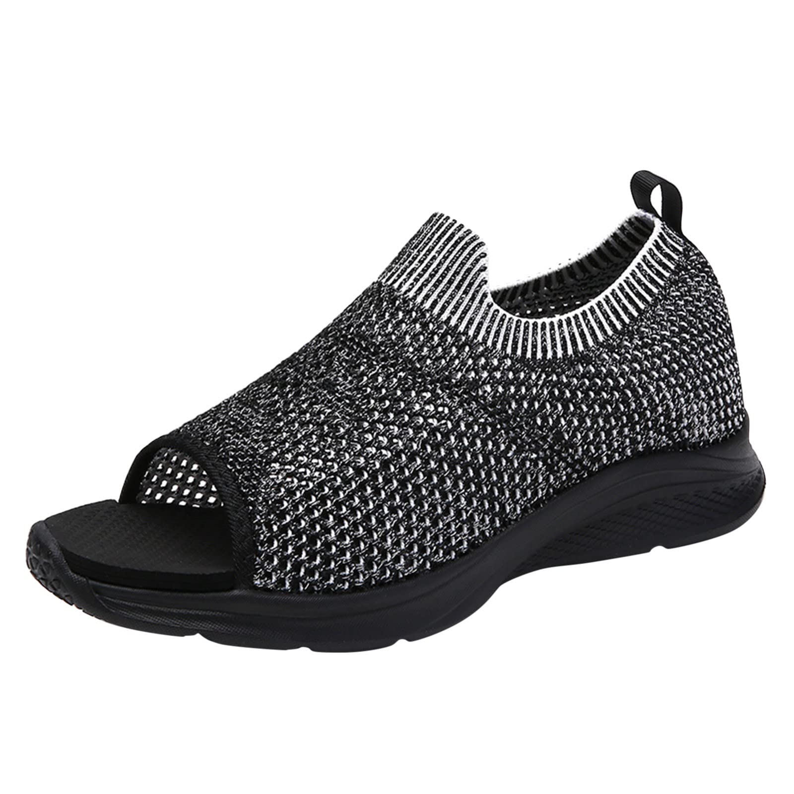 BGFIIPAJG Women's Summer Sandals 2024 - Fashionable Mesh Sport Wedges with Peep Toe | Comfortable & Breathable for Beach, Walking & Casual Outfits | Size 6.5 in Classic Black