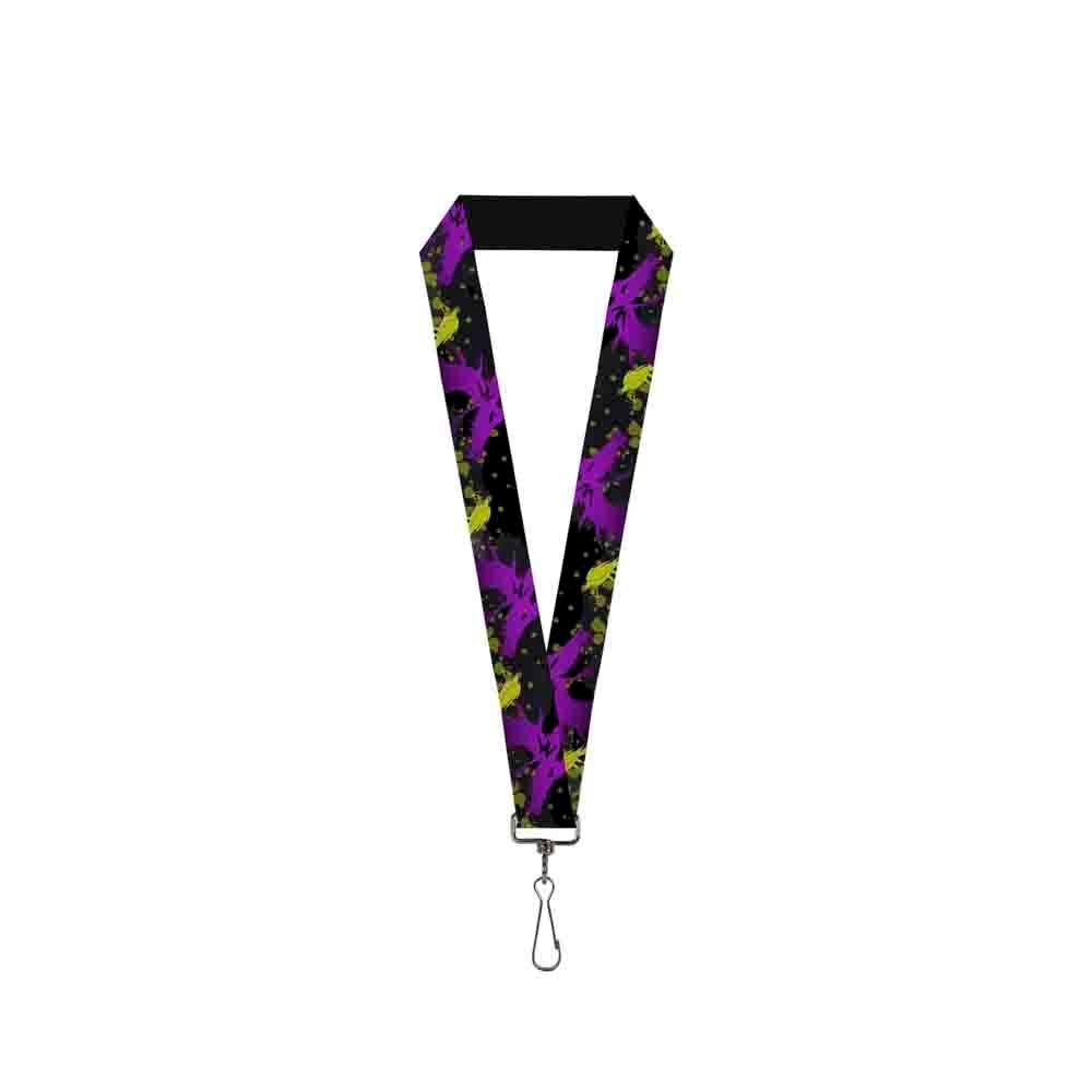Maleficent Dragon Diablo Silhouette Lanyard - Black, Green & Purple for Cosplay, Conventions & Fantasy Events