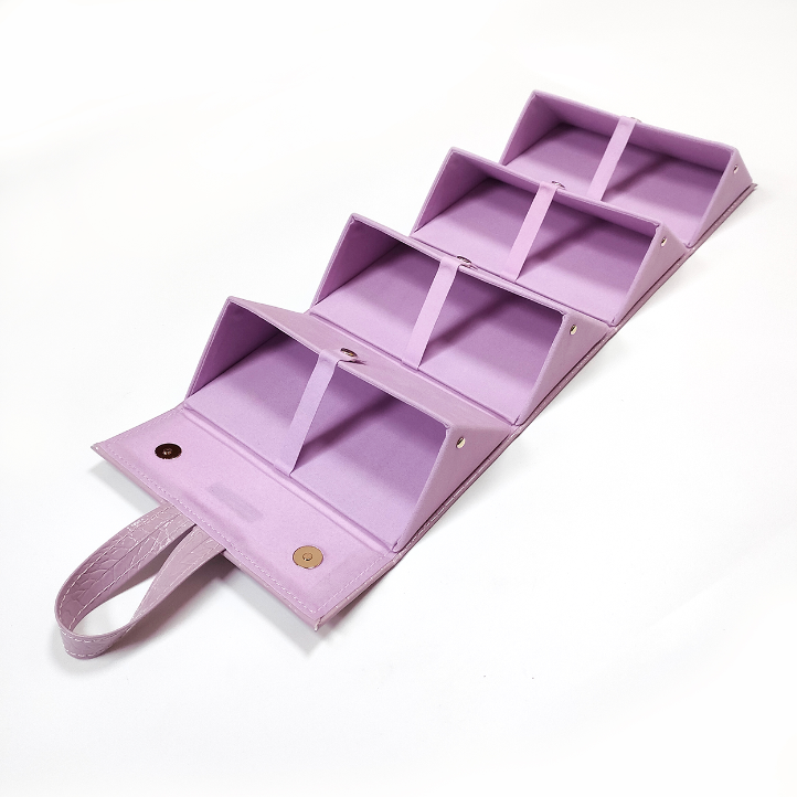 Lilac Faux Crocodile Travel Makeup Case - Waterproof Cosmetic Organizer for Women, Perfect for Vacation, Business Trips & Daily Use