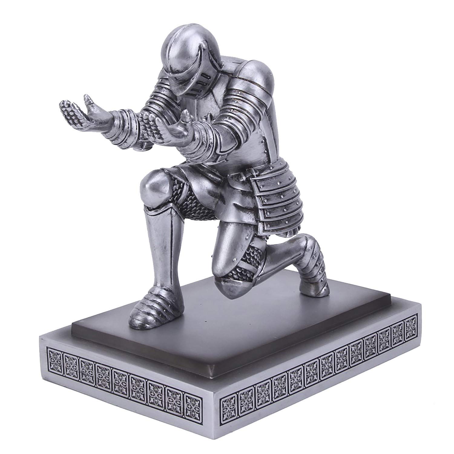 Personalized Knight Pen Holder with Pen - Elegant Silver Desk Organizer for Office, Home, or Gift | Stylish Pencil Stand for Writers, Students & Professionals
