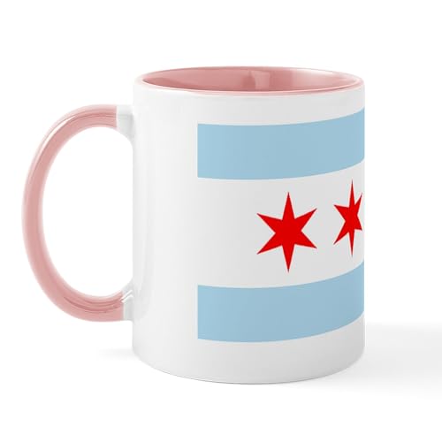 White/Pink Inside - Chicago Flag Mug