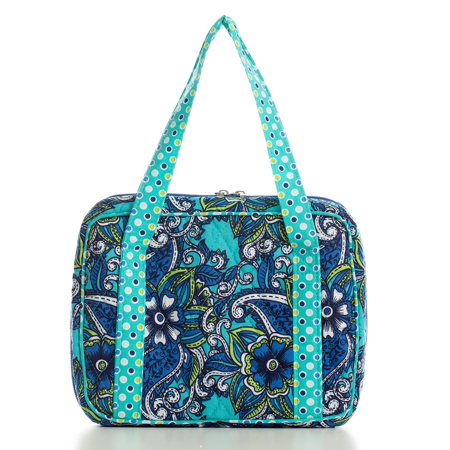 DIWI Quilted Bible Cover Large 10x7x2.75in - Blue Book Case for Church & Travel