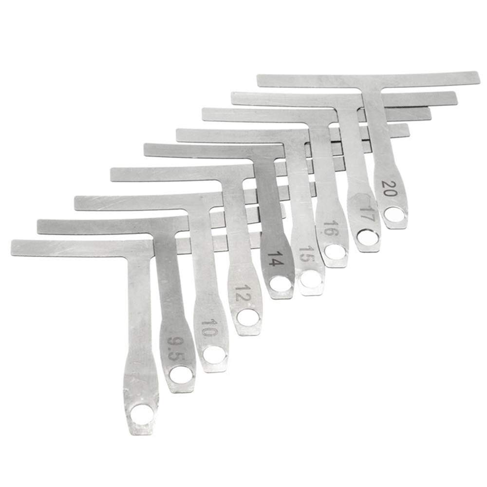 Fesjoy 9-Piece Understring Radius Gauges Set for Guitar & Bass - String Repair, Polish & T-Shaped Measurement Tools | Perfect for Luthiers, Guitar Techs & DIY Musicians