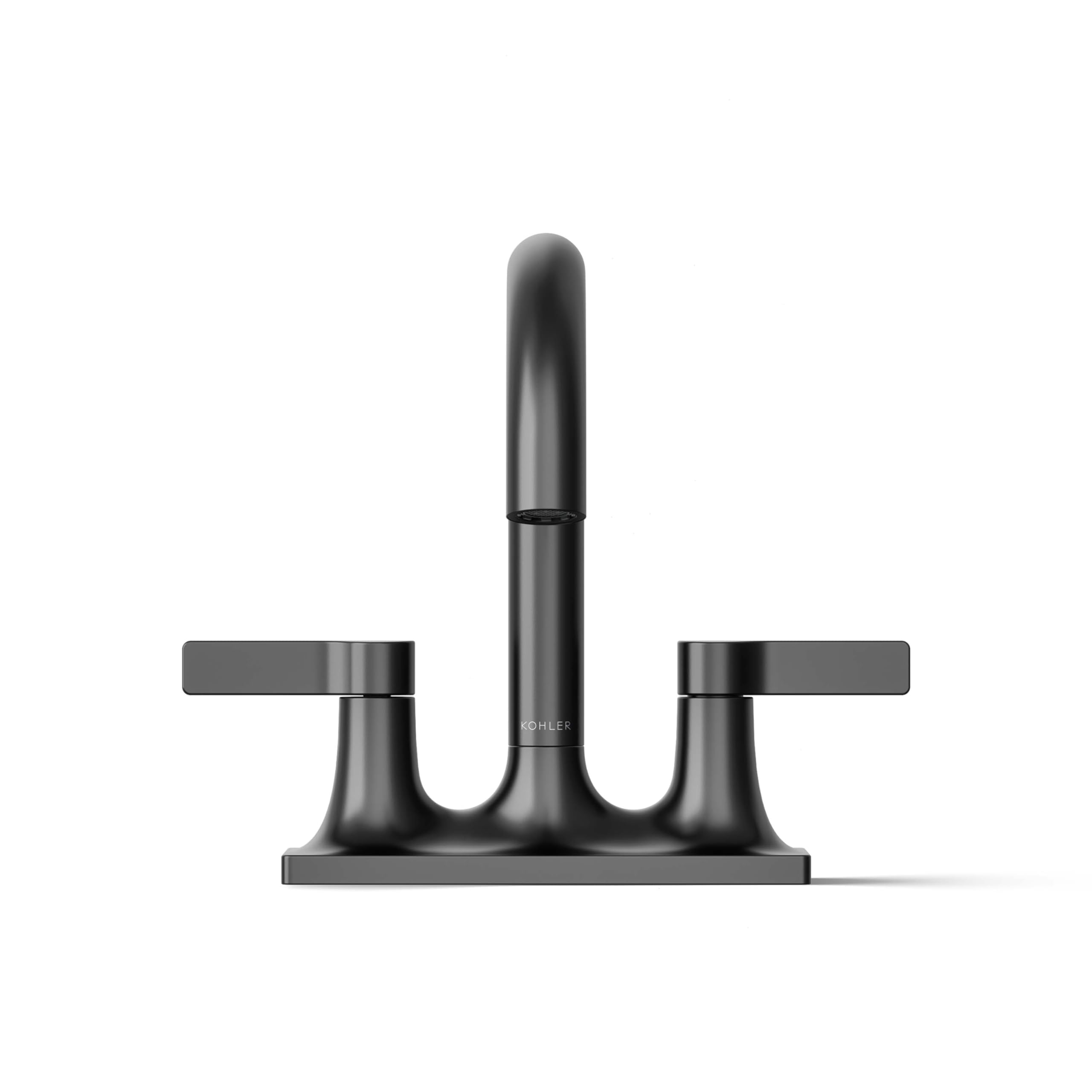 KOHLER 28124-4N-BL Venza Centerset Bathroom Sink Faucet - 1.0 GPM Water-Saving Matte Black Finish - Perfect for Modern Bathrooms & Powder Rooms