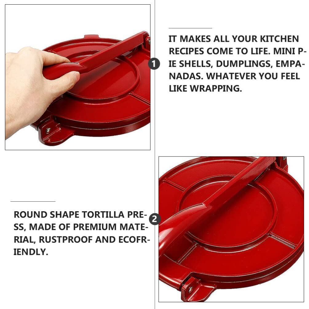 12 Inch Cast Iron Tortilla Press - Heavy Duty Dough Press for Homemade Tortillas, Roti, Chapati, Quesadillas & Pizza Dough | Perfect for Mexican, Indian & Italian Cuisine | Great for Home Cooking, Restaurants & Outdoor Camping
