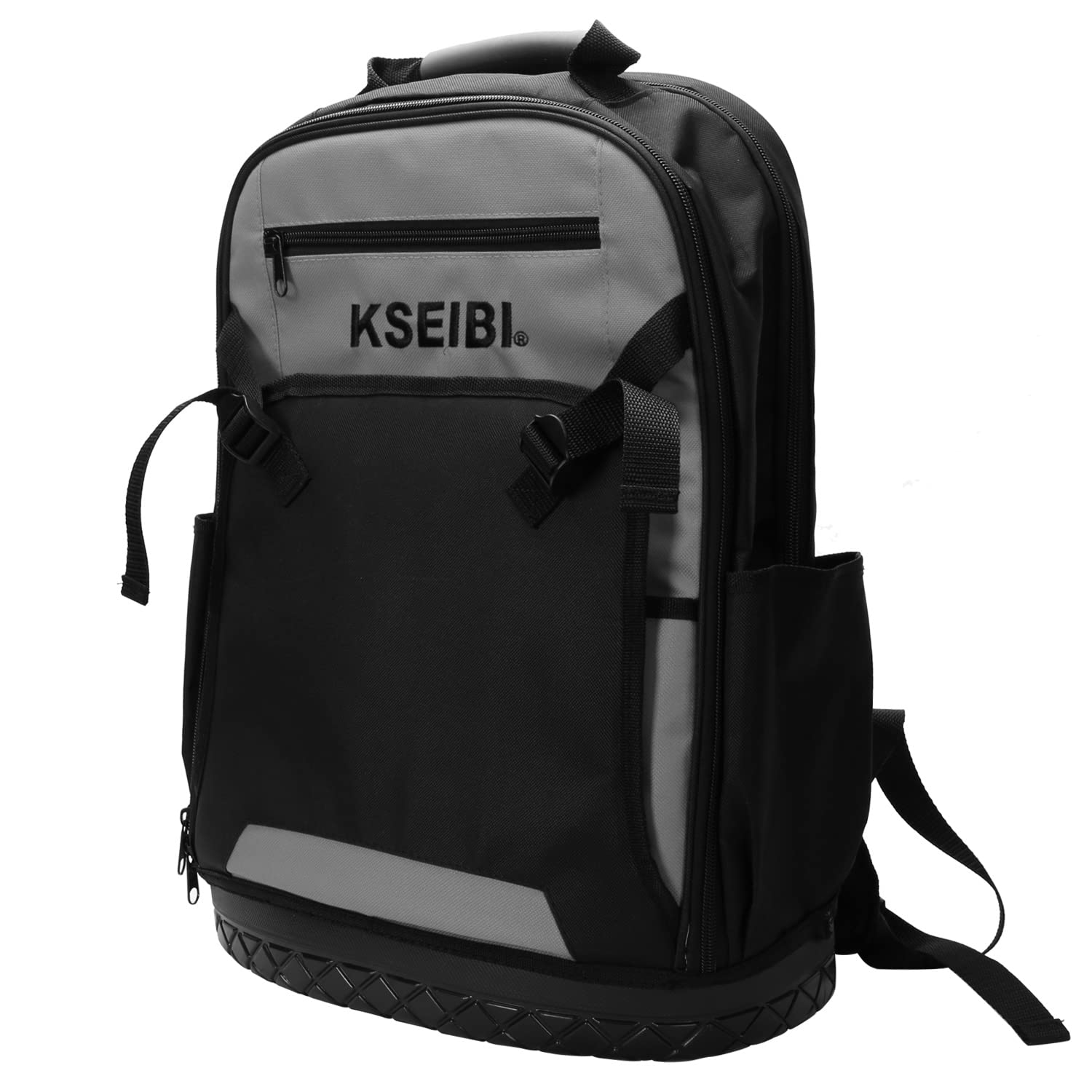 KSEIBI Heavy-Duty Tool Organizer Backpack with Padded Shoulder Straps & Waist Support - Durable Construction for Electricians, Contractors & DIY Projects | Perfect for Job Sites, Home Repairs & Outdoor Work
