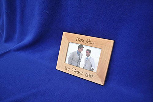 Best Man Gift - Personalized Engraved Wedding Frame for Groomsmen - Custom Groomsmen Gift Idea - Unique Wedding Party Keepsake - Perfect for Best Man Proposal & Thank You Gifts