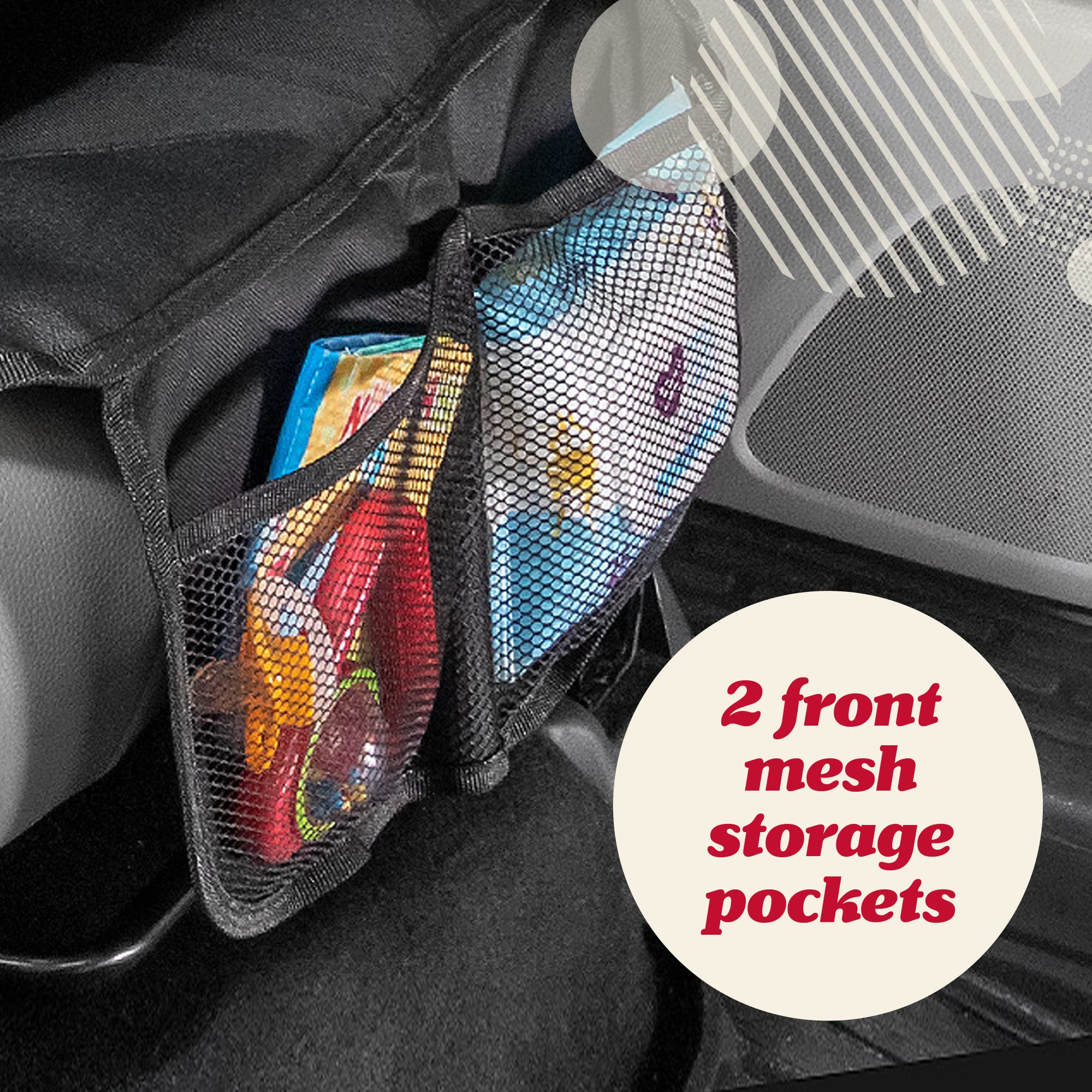 Lusso Gear Thick Padded Car Seat Protector for Baby - Waterproof Tan Seat Cover with 2 Mesh Storage Pockets & Non-Slip Backing - Universal Fit Car Accessories for SUVs, Sedans, Minivans - Perfect for Road Trips, Daily Commutes & Child Safety