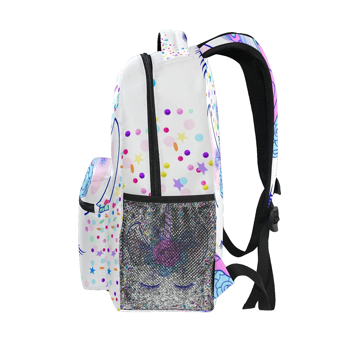 Senya Anti-Theft School & College Backpack for Women & Men - Stylish Travel Bookbag, Rucksack, Shoulder Bag with Unicorn Snowflakes Design - Perfect for Campus, Commuting, and Weekend Trips