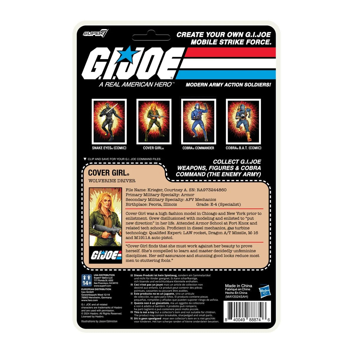 G.I. Joe Cover Girl (Blonde) 3.75 Inch ReAction+ Action Figure - Collectible Toy for Display, Play & Nostalgia | Perfect for Fans, Collectors & G.I. Joe Enthusiasts