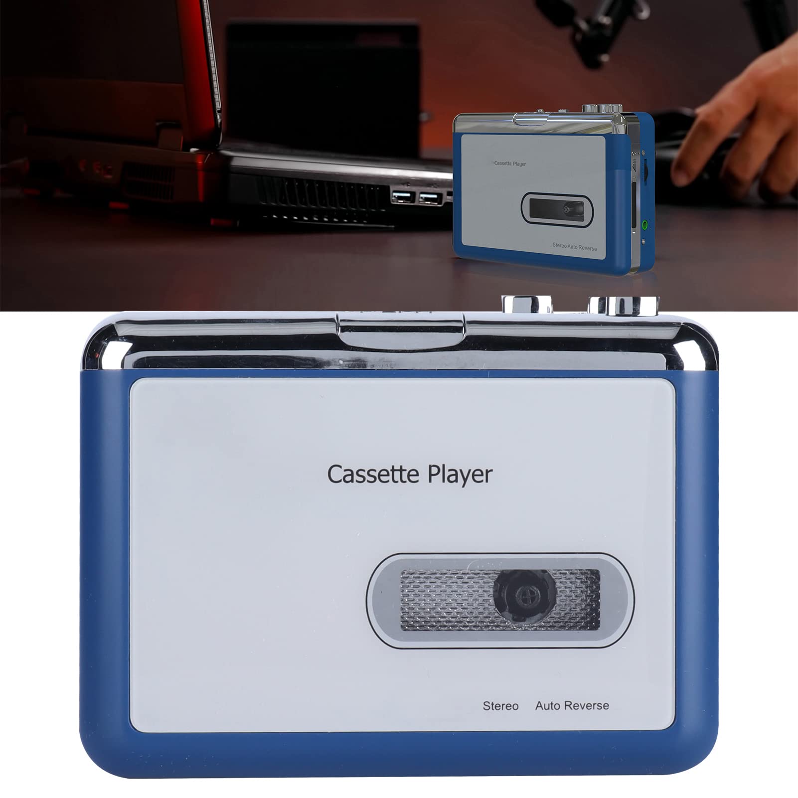Portable Bluetooth Cassette Player with Auto Reverse & USB - Wireless Walkman with Headphones - Perfect for Commuting, Jogging, and Vintage Music Lovers
