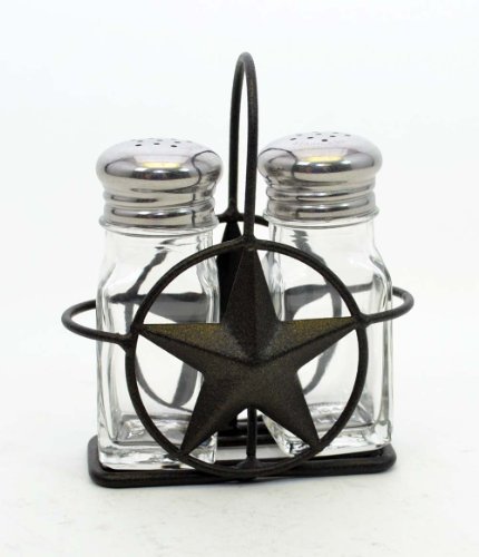 Handmade Iron Star Design Salt and Pepper Shaker Set - Elegant Kitchen & Dining Tableware for Home, Restaurants, and Gifts