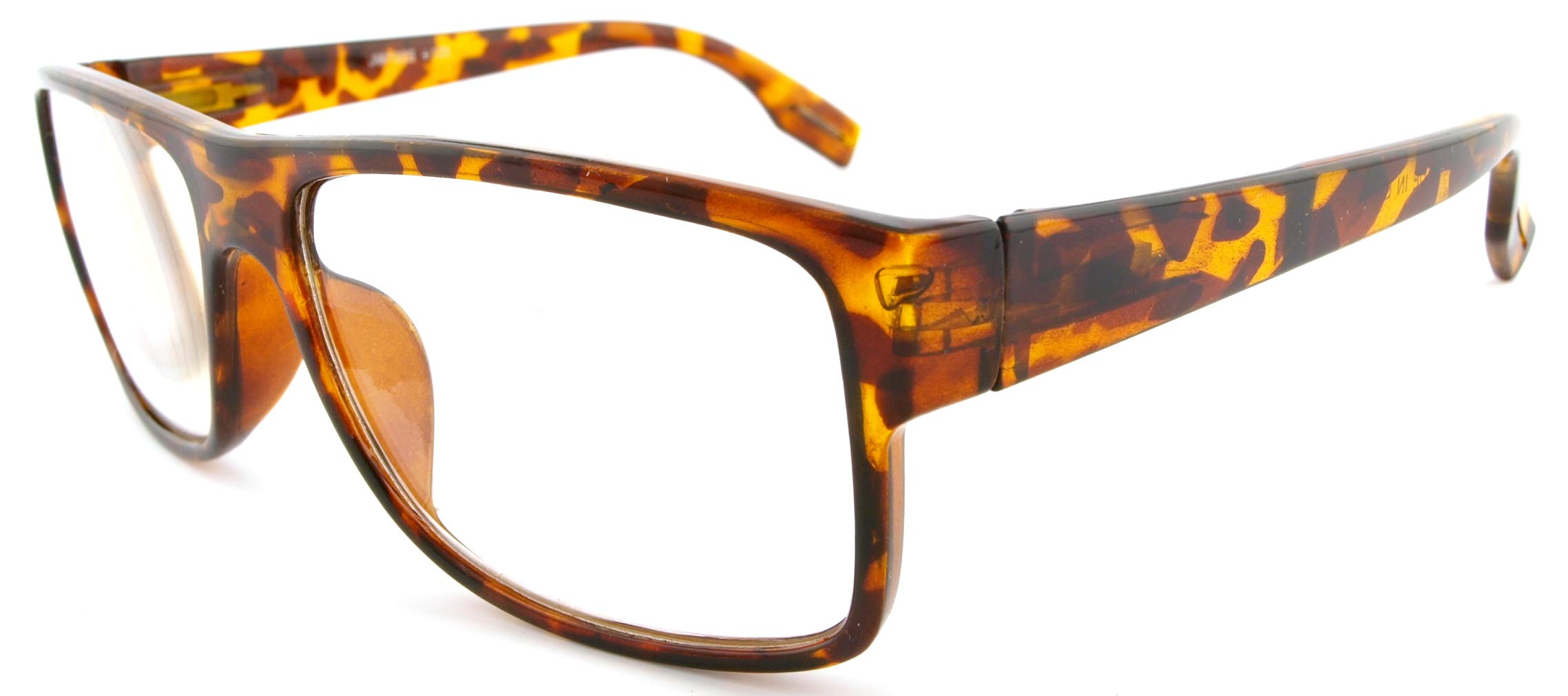 JW1203 Rectangular Spring Hinge Reading Glasses for Men - Lightweight Comfortable Eyeglasses with Durable Frame - Perfect for Reading, Office Work & Daily Use
