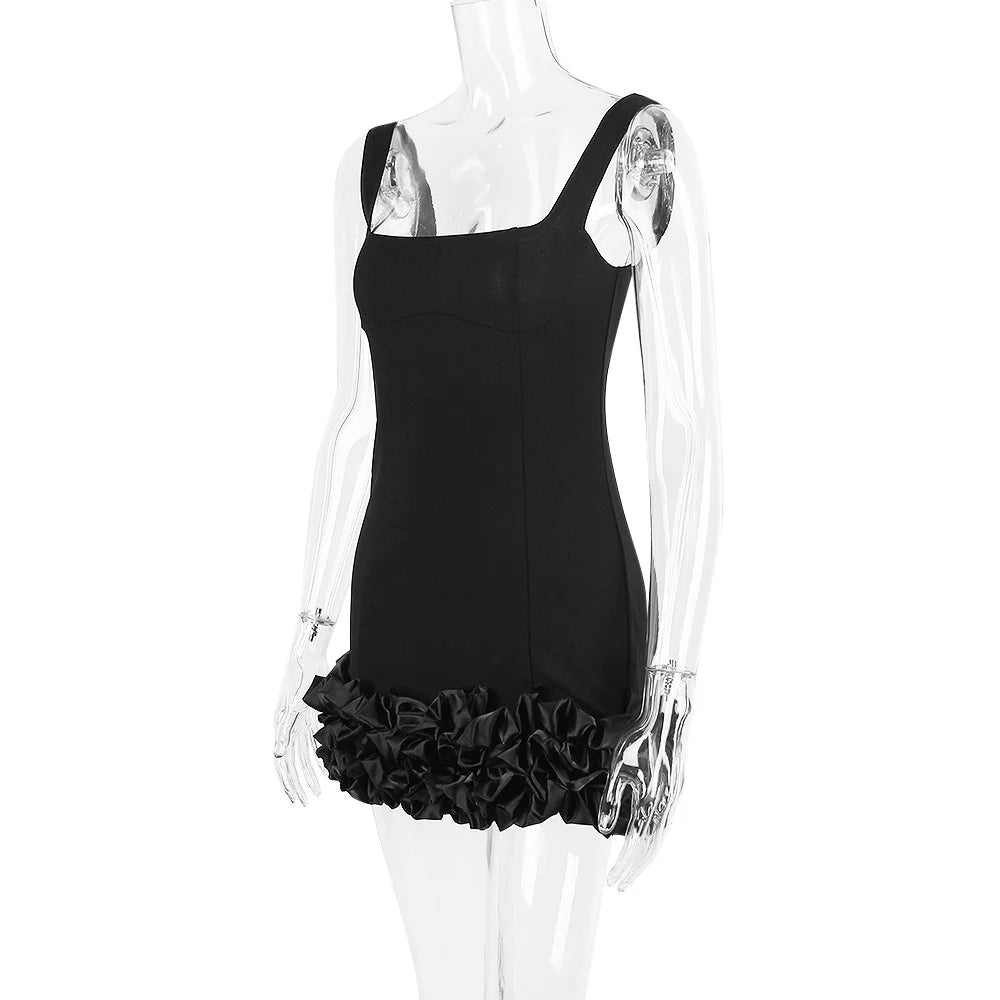 Elegant Black Sexy Mini Dress for Women - Spaghetti Strap Backless Bodycon Sundress for Club, Party & Summer Outfits | Perfect for Night Out, Beach Vacation & Date Night