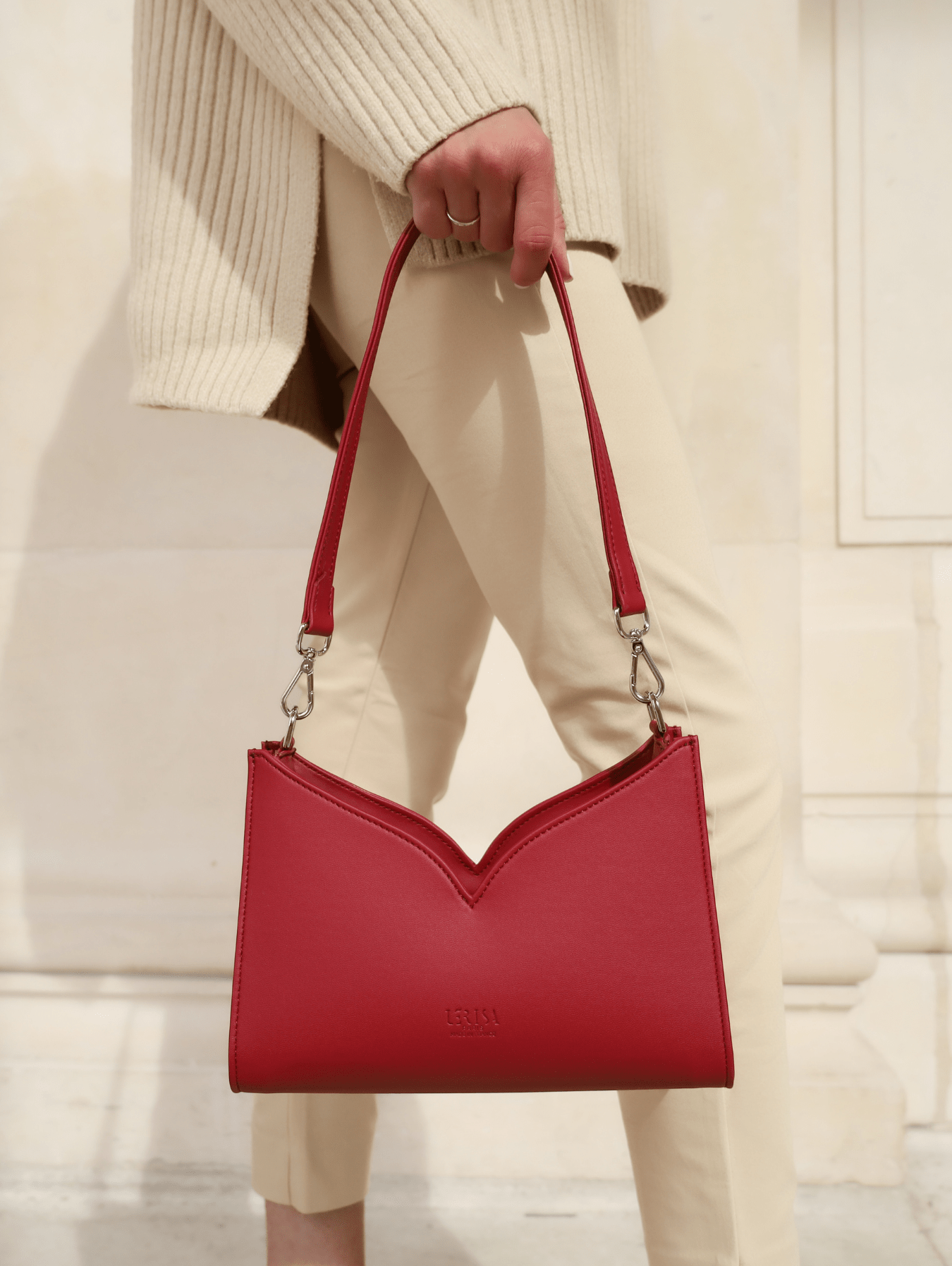 Lerisa Vegan Grape Leather Crossbody Bag for Women - Stylish Red Purse for Casual Outings, Travel & Everyday Use