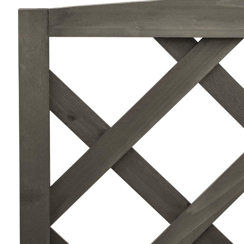 CHARMMA 27.6 Inch Tall Plant Stand with Trellis - Gray Firwood Indoor/Outdoor Flower Pot Holder (16.5x47.2 Inch) 5.25KG - Perfect for Balcony, Garden, Patio & Home Decor