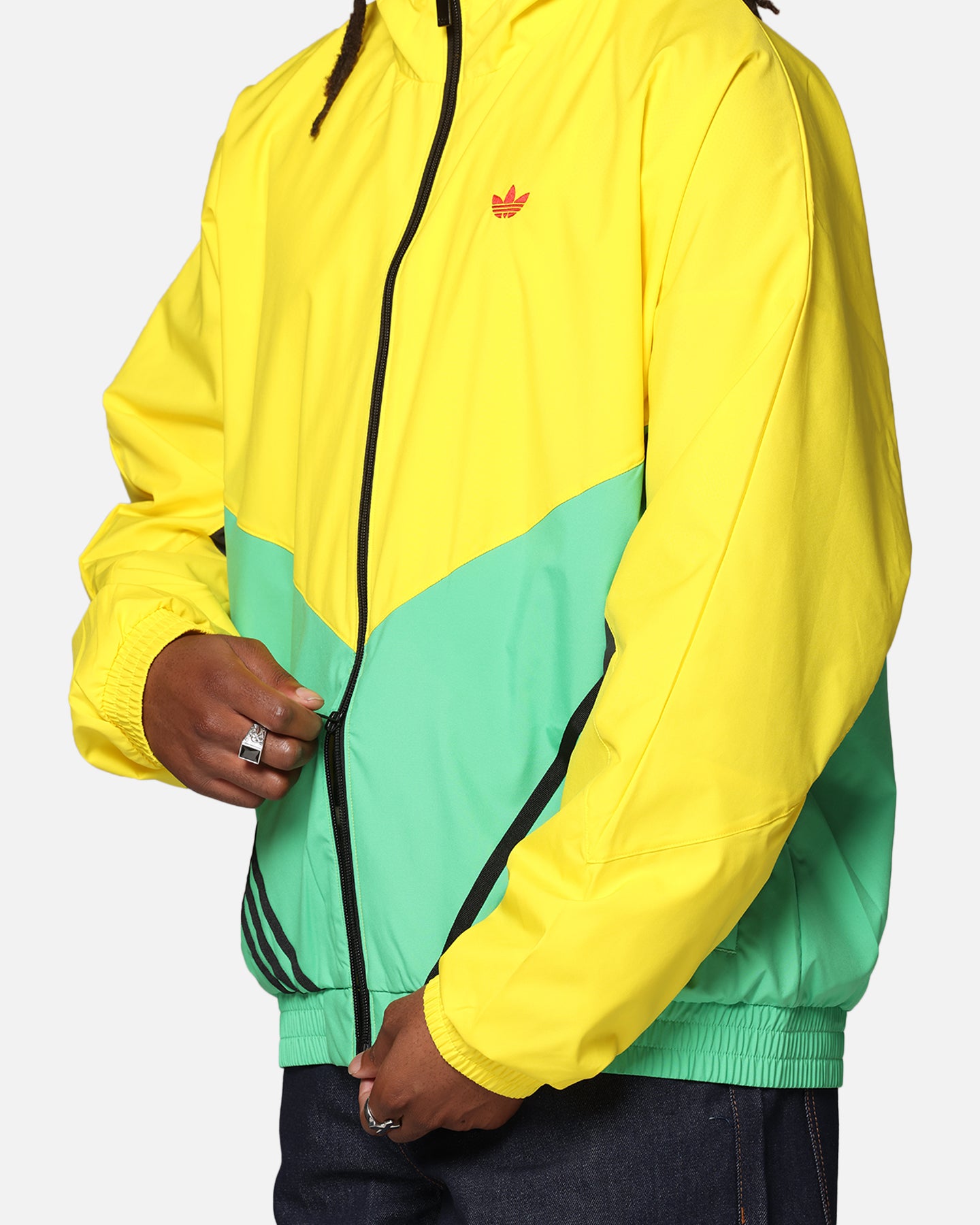 Adidas Originals Green and Yellow Track Jacket for Men - Lightweight Athletic Hoodie for Running, Gym & Casual Wear