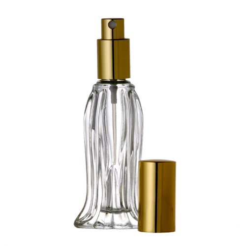 Elegant Gold Cap Glass Perfume Bottle - 0.6oz Travel Atomizer & Purse Spray by Grand Parfums | Perfect for On-the-Go Fragrance Refresh & Luxury Gift Giving