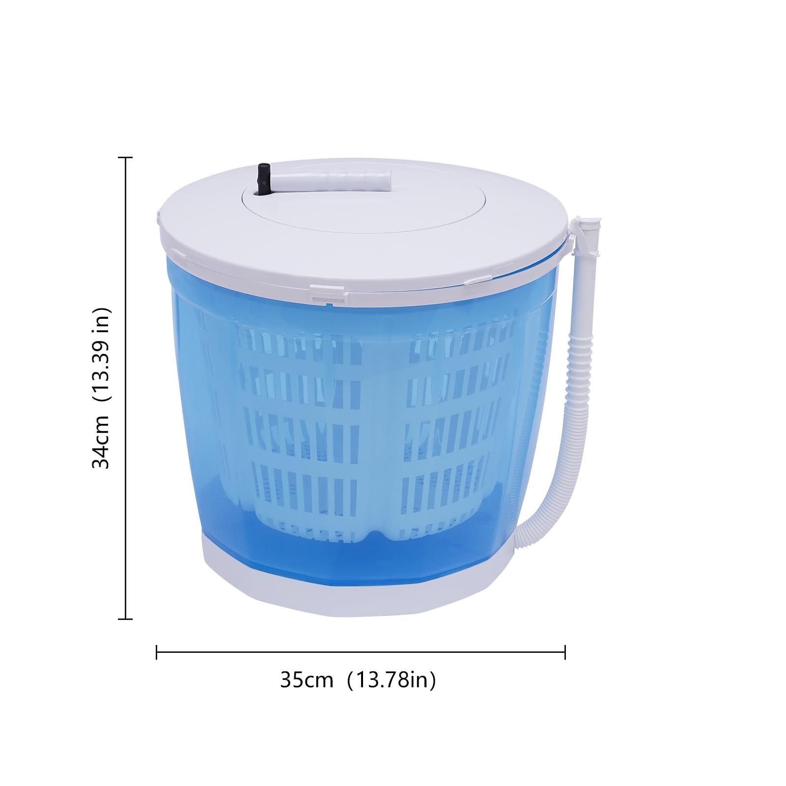 Portable Manual Clothes Spin Dryer - Non-Electric Laundry Spinner for Camping & Travel - Compact Hand-Powered Clothes Dehydrator - Mini Spin Dryer for Small Loads up to 4.4 lbs - Perfect for Apartments, RVs & Off-Grid Living