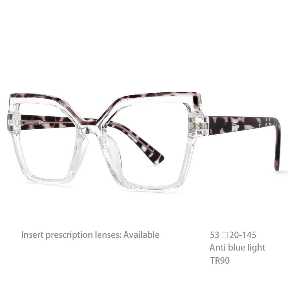 CCspace Women's Full Rim Butterfly Cat Eye Titanium Frame Eyeglasses 54463 - Lightweight & Durable Eyewear for Work, Reading & Fashion