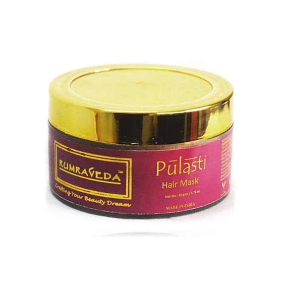 Rumraveda Pulasti Herbal Hair Mask - Strengthens Hair Follicles, Reduces Hair Fall & Promotes Healthy Growth | Natural Ayurvedic Treatment for Damaged Hair | Perfect for Dry, Frizzy Hair & Scalp Care at Home