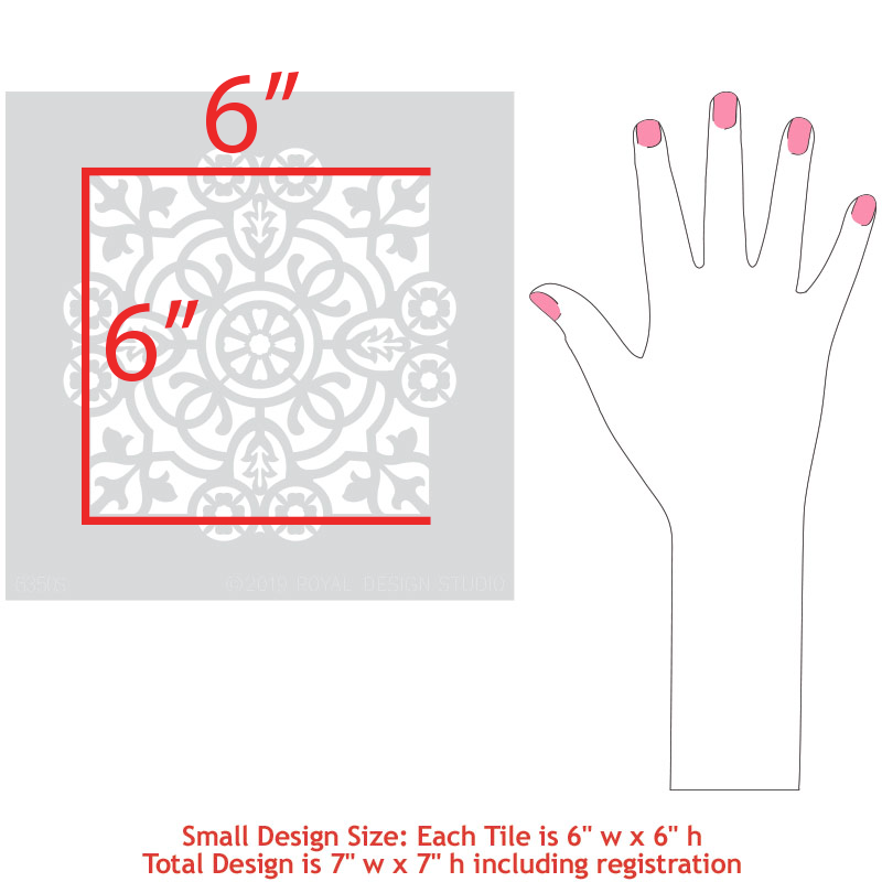 Isabella Tile Stencil Kit - Reusable DIY Wall & Floor Stenciling Template for Home Decor, Bathroom, Kitchen Backsplash - Perfect for Painting Patterns on Ceramic, Wood, Concrete Surfaces