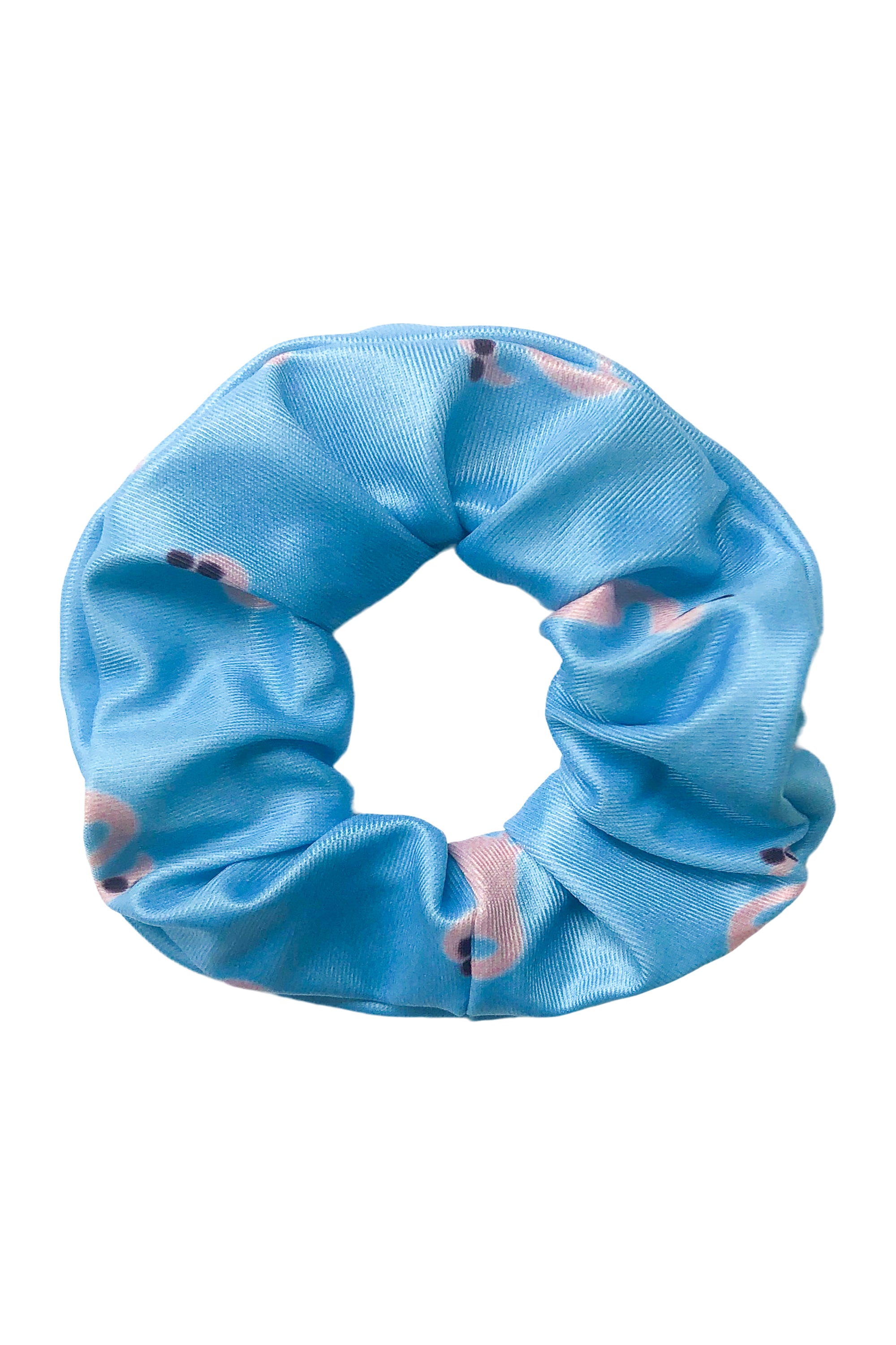 Flamingo Print Offcut Scrunchie Hair Tie - Soft & Stretchy for Women & Girls - Perfect for Workouts, Yoga, and Everyday Use
