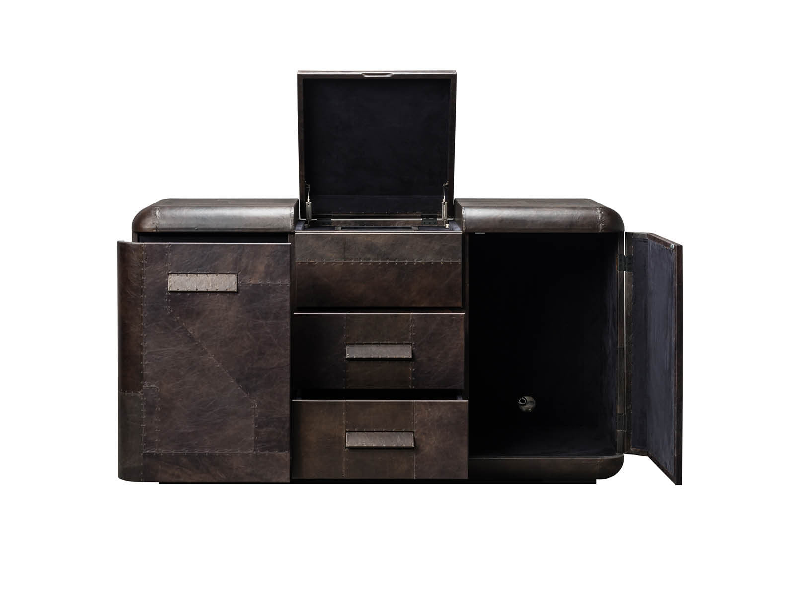 Hudson Sideboard - Modern Buffet Cabinet with 2 Doors & 4 Drawers, Solid Wood Dining Room Storage Furniture for Home Decor | Perfect for Living Room, Dining Area & Entryway Organization